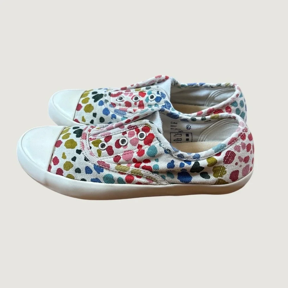 Mini Boden Polka Dot Sneakers Girls Multi Color Canvas Slip On SIZE 35/3